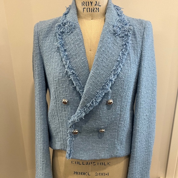 Frayed Edge Blue Women's Jacket - Picture 1 of 3